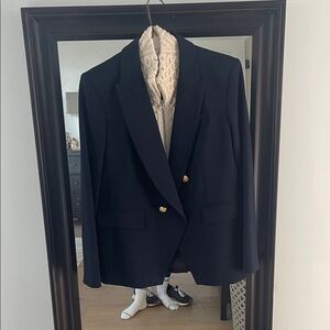Veronica Beard Navy Blazer with Gold Accents
